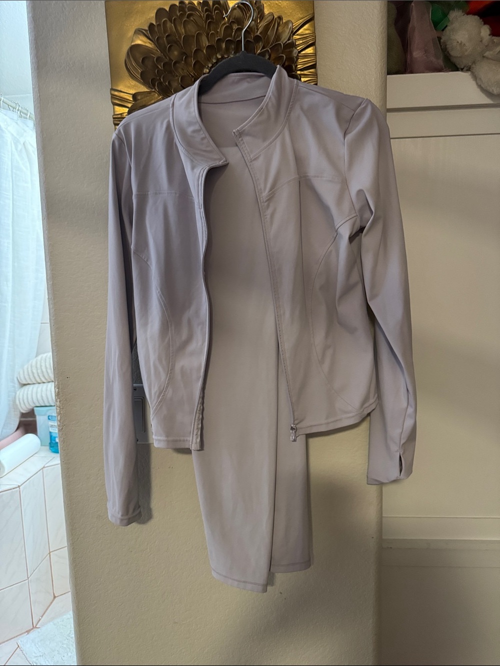 Women's Lavender Zip-Front Bodysuit Top